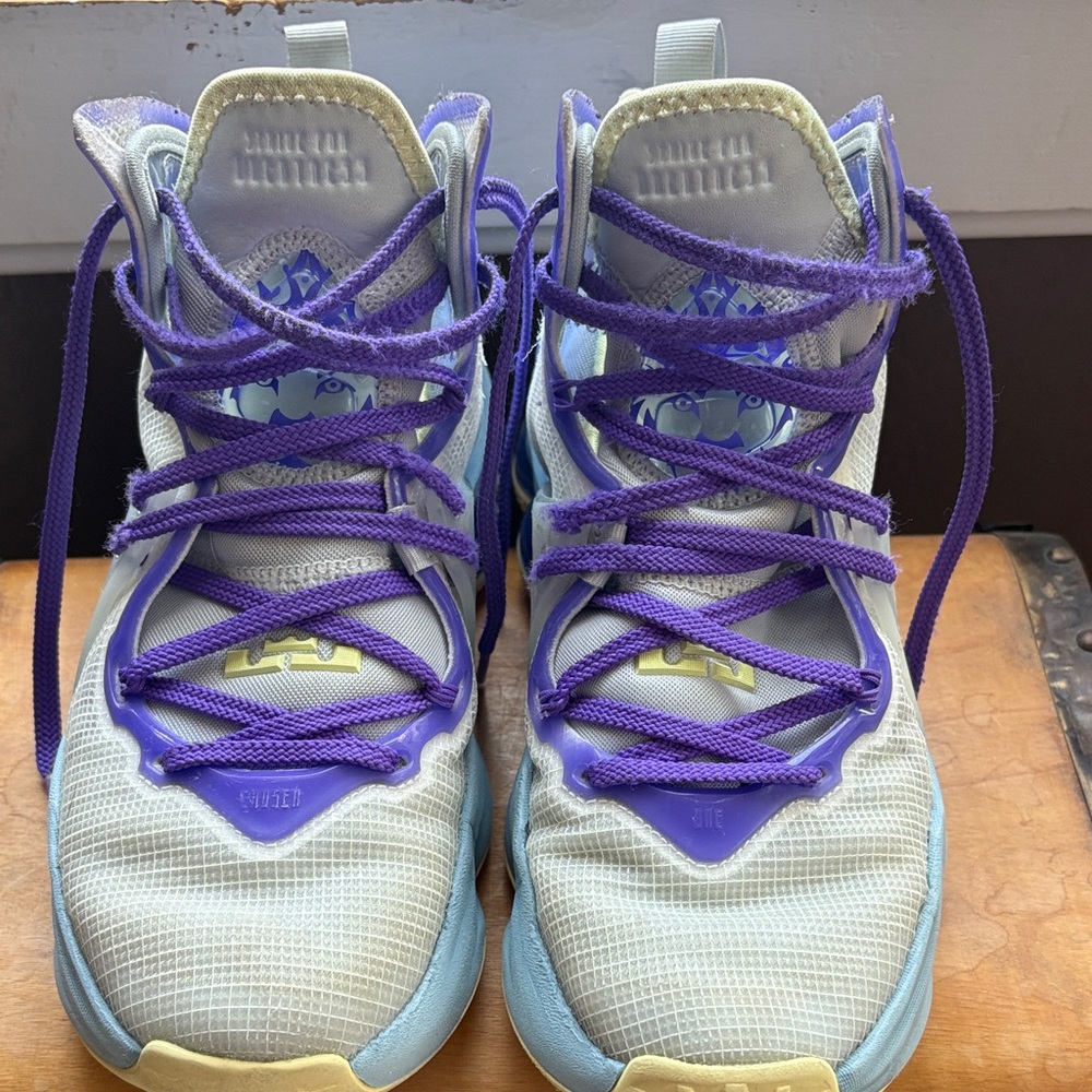 Lebron 19 Purple and Gray High-Top Sneakers